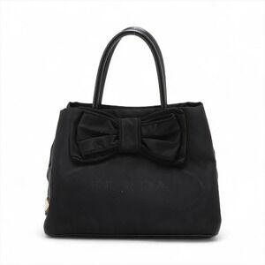 Prada Tessuto nylon leather handbag black